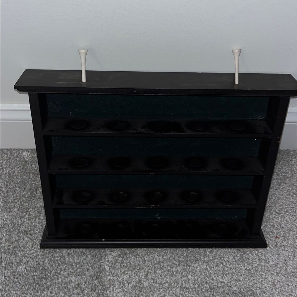 Dark Wood small 20 Golf ball holder display case for wall hanging